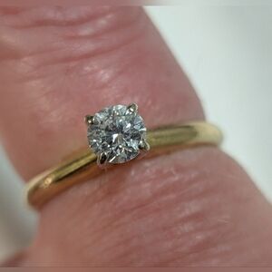 Vintage Magic Glo 14k Diamond Solitaire Ring Size 6.75